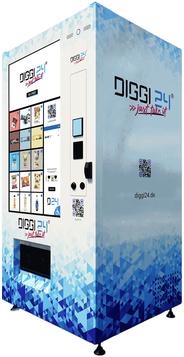 DIGGI 24 Snack- und Getränkeautomat mit Touchscreen, kostenfrei aufgestellt